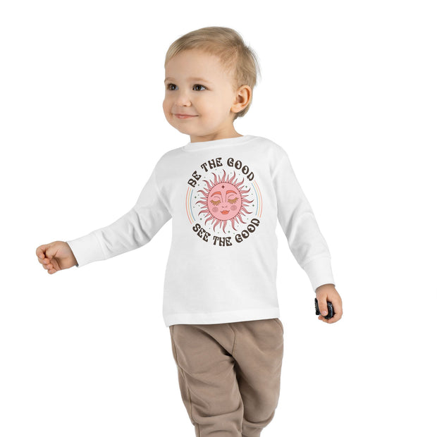 Hippie Sun Be The Good Toddler Long Sleeve Tee Printify