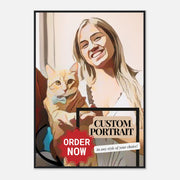 Custom Portrait with Frame | Trendy Cartoonized Family Wall Art | Classic Semi-Glossy Paper Wooden Framed Poster BABY VIBES & CO.