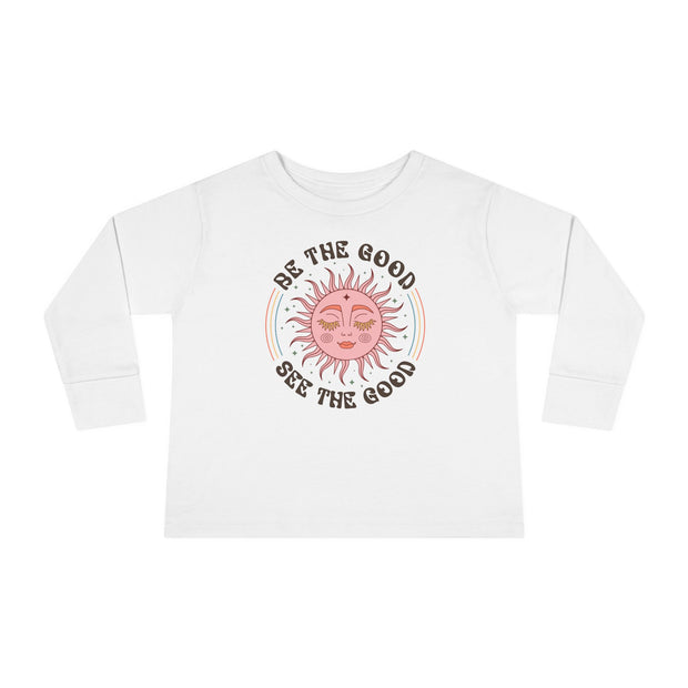 Hippie Sun Be The Good Toddler Long Sleeve Tee Printify