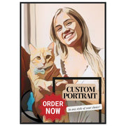 Custom Portrait with Frame | Trendy Cartoonized Family Wall Art | Classic Semi-Glossy Paper Wooden Framed Poster BABY VIBES & CO.