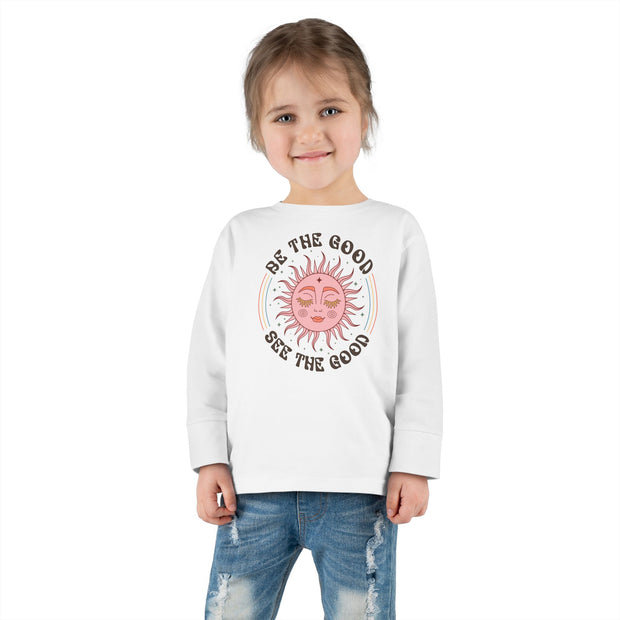 Hippie Sun Be The Good Toddler Long Sleeve Tee Printify