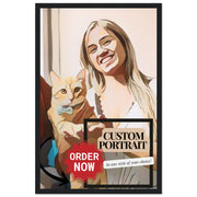 Custom Portrait with Frame | Trendy Cartoonized Family Wall Art | Classic Semi-Glossy Paper Wooden Framed Poster BABY VIBES & CO.