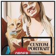 Custom Portrait with Frame | Trendy Cartoonized Family Wall Art | Classic Semi-Glossy Paper Wooden Framed Poster BABY VIBES & CO.